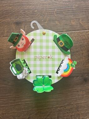 Piper*ke St. Patrick's Day Green Acrylic Hair Clip Set